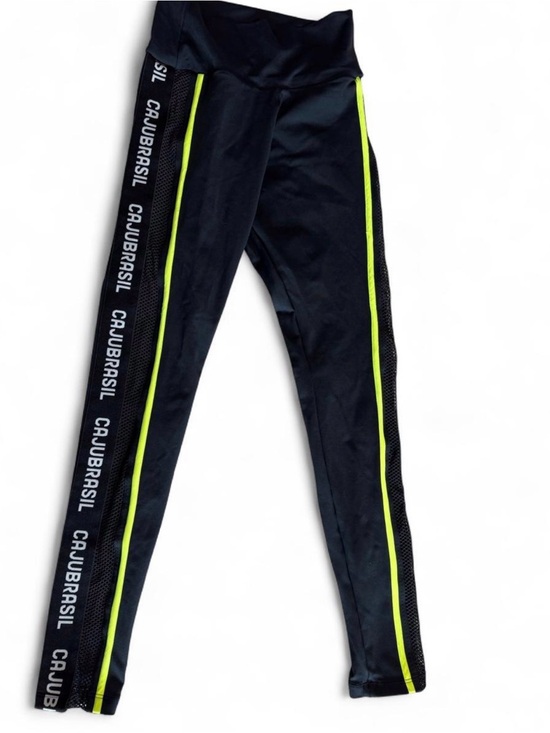 cajubrasil Pants - OWO Cajubrasil Black Neon Mesh High Waist Leggings Large Fits Women’s 6/8